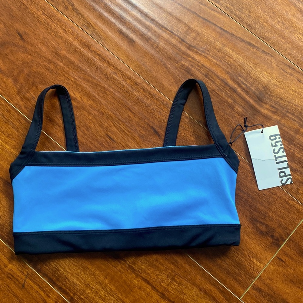 Splits59 Womens Blue Monah Techflex Square Neck Sports Bra Sz S